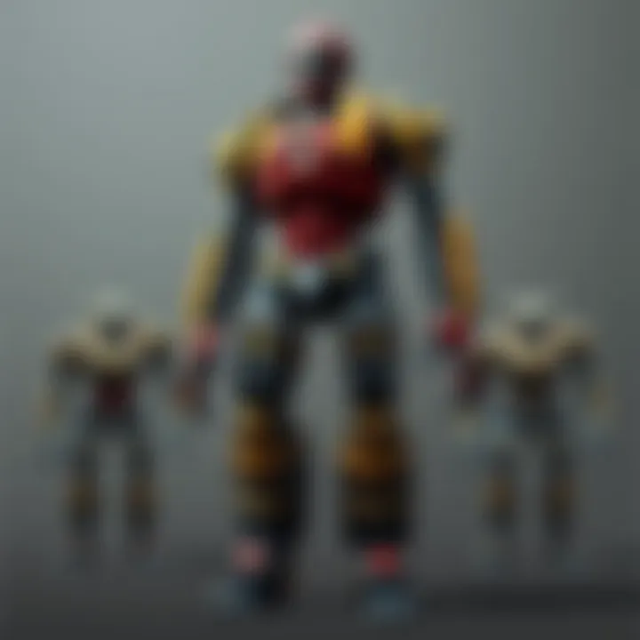 A collage of various robotic models from the Fallout series