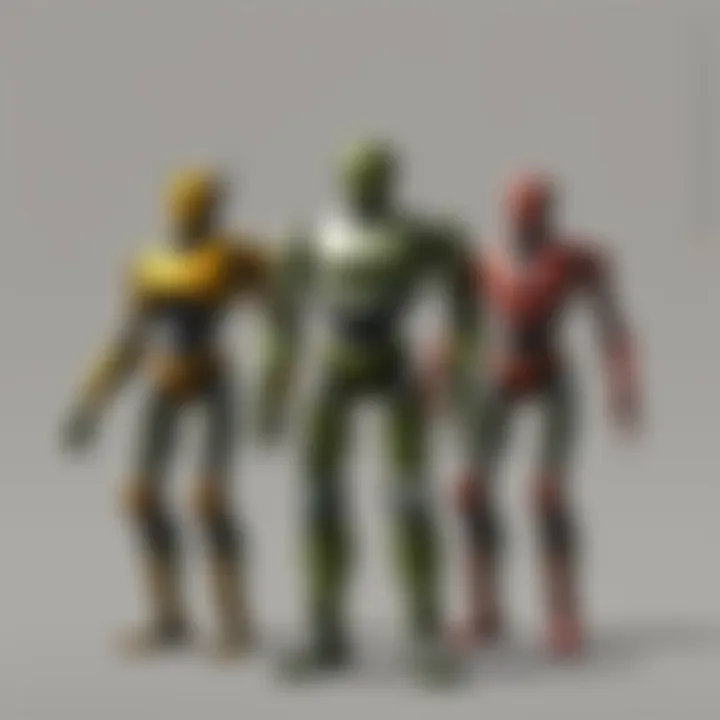 Concept art illustrating the design evolution of robots in Fallout