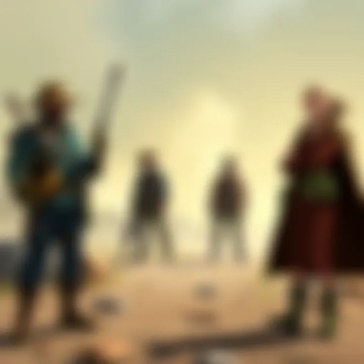 Player Interaction with Settlers A player interacting with settlers in a dynamic environment