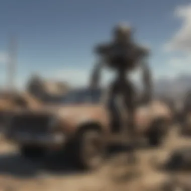 Close-up of unique scavenged items found within the junkyard.