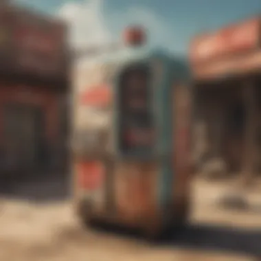 A nostalgic scene featuring the Nuka Cola fridge in a game