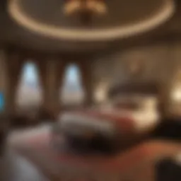 Lavish bedroom of a presidential suite in Las Vegas