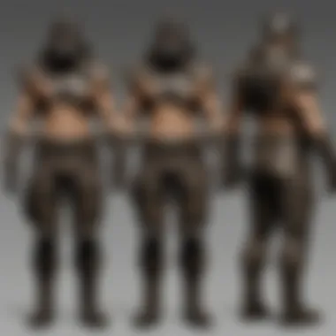 Concept art depicting the evolution of the Raider mascot design through the Fallout series