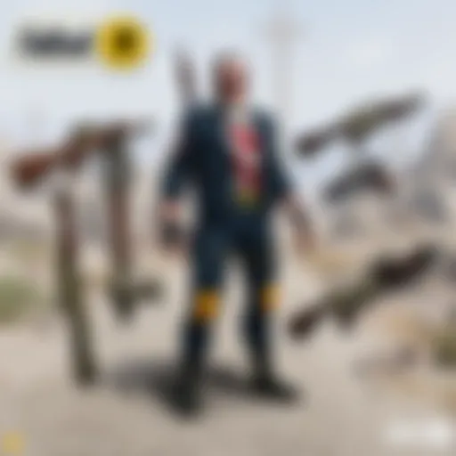 Rare Weapons Showcase A vibrant collection of rare weapons from Fallout 76
