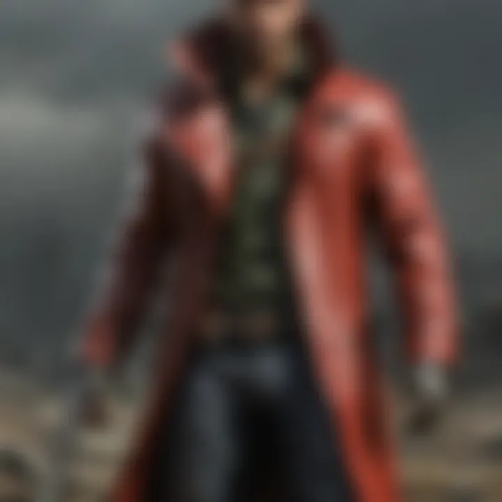 Artistic representation of the red leather trench's impact on gameplay