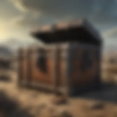The Steamer Chest in Fallout's Post-Apocalyptic Landscape Artistic depiction of a steamer chest within a Fallout environment