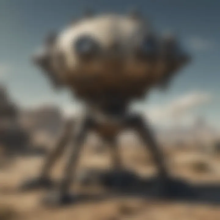 Different types of turret terminals from various Fallout games.