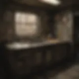 Detailed view of a workshop sink with crafting materials