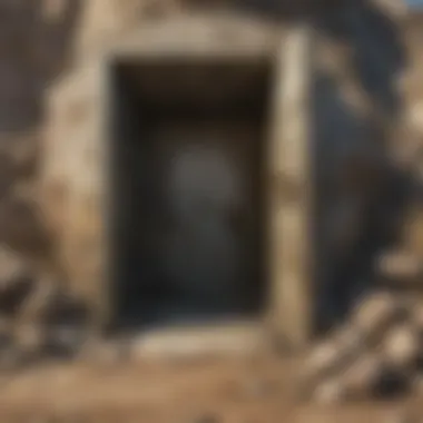 Exterior view of a hidden vault entrance in the wasteland