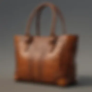 Exquisite Brahmin leather tote bag with intricate stitching detail