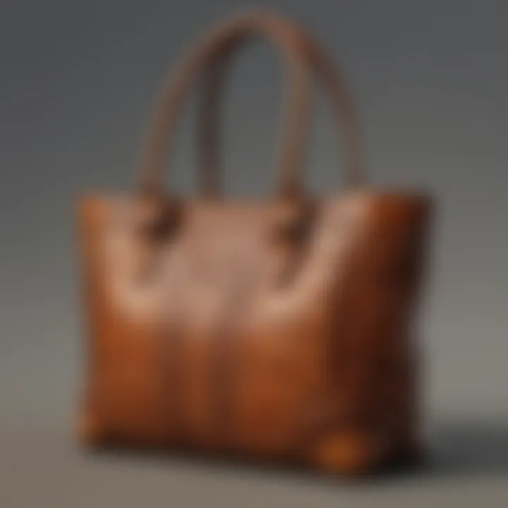 Exquisite Brahmin leather tote bag with intricate stitching detail