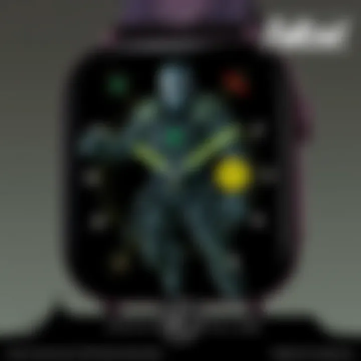 Interactive Features of Fallout Watch Face User interacting with the Fallout watch face displaying key features