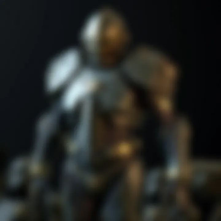 Detailed view of a Fallout armor replica showcasing intricate textures and details