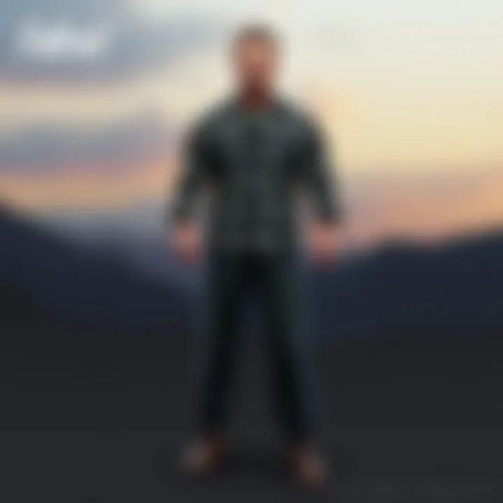 Raiders Flannel Shirt in the Fallout Universe A character from the Fallout universe wearing the Raiders Flannel Shirt against a post-apocalyptic backdrop