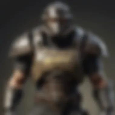 Battling with Chest Armor Combat scene with intricate chest armor