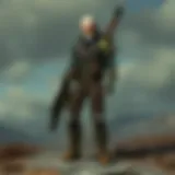 A panoramic view of a post-apocalyptic landscape inspired by Fallout.
