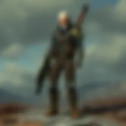 A panoramic view of a post-apocalyptic landscape inspired by Fallout.