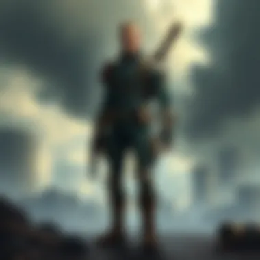 A panoramic view of a barren landscape reminiscent of the Fallout universe.