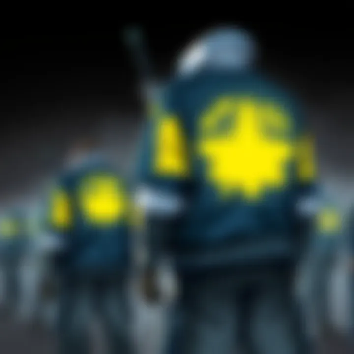 Diverse group of fans wearing Fallout hoodies at a gaming convention