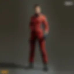 Detailed view of the iconic jumpsuit design