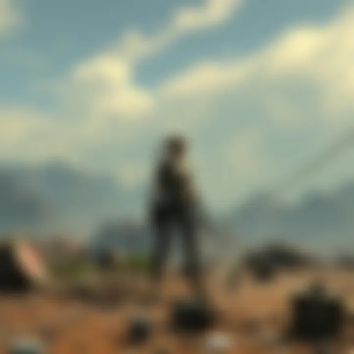 Post-apocalyptic landscape with scribe log