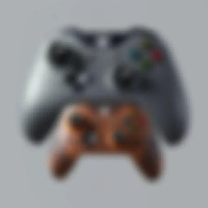 Contrast Between Standard and Fallout Xbox Controllers Comparison of standard and Fallout-themed Xbox controllers