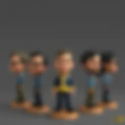 A collection of Fallout 76 bobbleheads showcasing their unique designs.