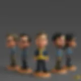 Diverse Designs of Fallout 76 Bobbleheads A collection of Fallout 76 bobbleheads showcasing their unique designs.
