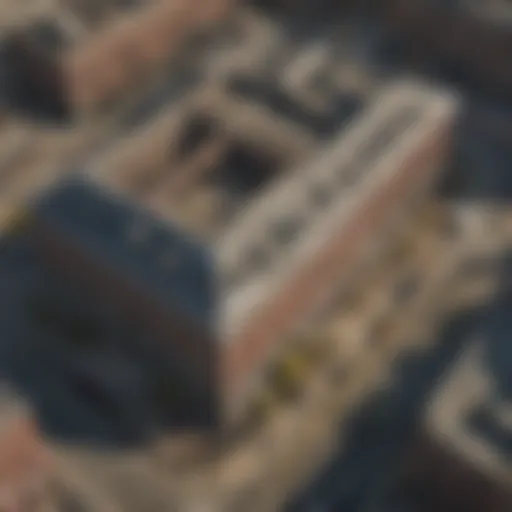 Aerial view of Faneuil Hall and surrounding parking garages