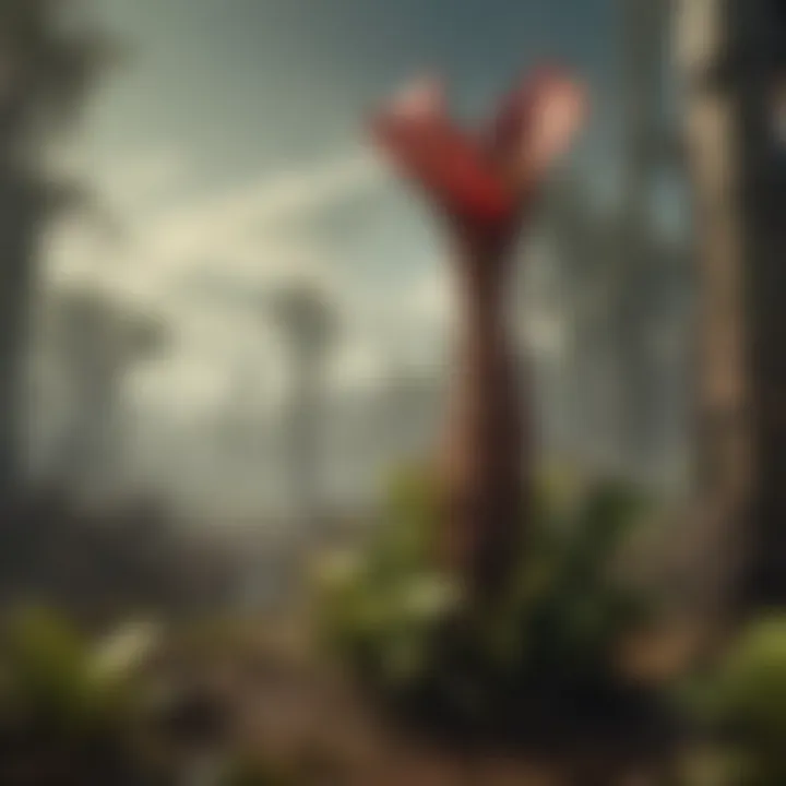 Illustration showcasing the ecological significance of the giant pitcher plant