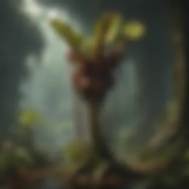 Detailed depiction of the prey-capturing mechanism of the giant pitcher plant