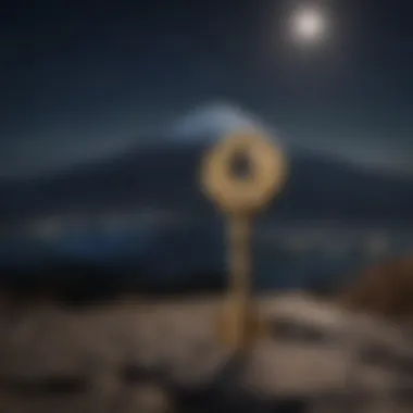 Golden Key Illuminated by Moonlight at Mount Fuji Ya