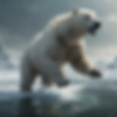 Polar Bear Gliding Effortlessly in Icy Waters Graceful Polar Bear Swimming in Arctic Waters