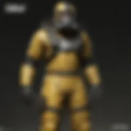 Detailed view of hazmat coveralls with protective features