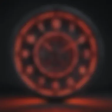 Neon Technology in Clock Design Close-up of neon light technology in a clock