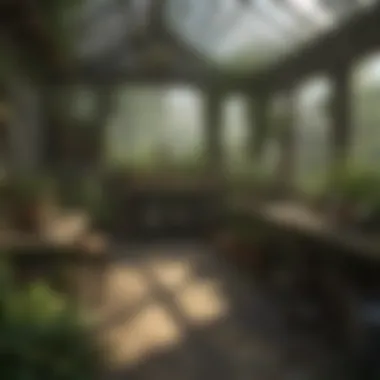 Lush greenery inside Jamaica Cottage Shop greenhouse
