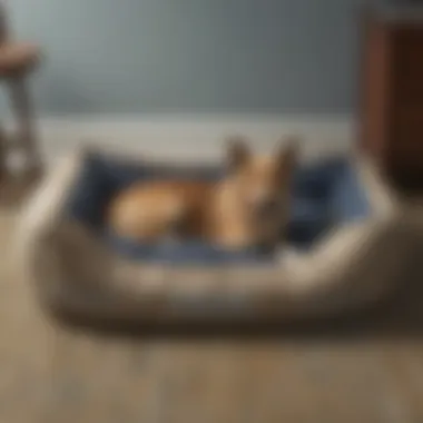 Variety of dog breeds enjoying Lands End bed insert