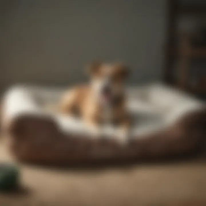 Comfortable dog resting on Lands End bed insert