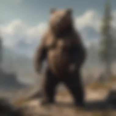 Wild Bear Embracing its Natural Habitat Majestic Bear Roaming Through Forest
