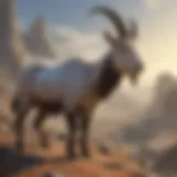 Majestic horned goat in natural habitat