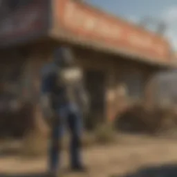 A dynamic barter scene with diverse characters exchanging goods in the Wasteland.