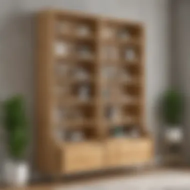 Enhance productivity and aesthetics with this modern light wood laminate bookcase for your home office. Modern Light Wood Laminate Bookcase in Home Office