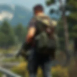 A rugged modular tactical backpack displayed in a natural outdoor setting