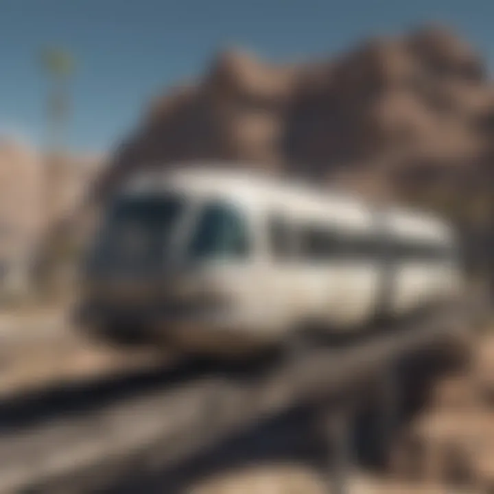 Futuristic Monorail Vegas route through iconic Las Vegas skyline