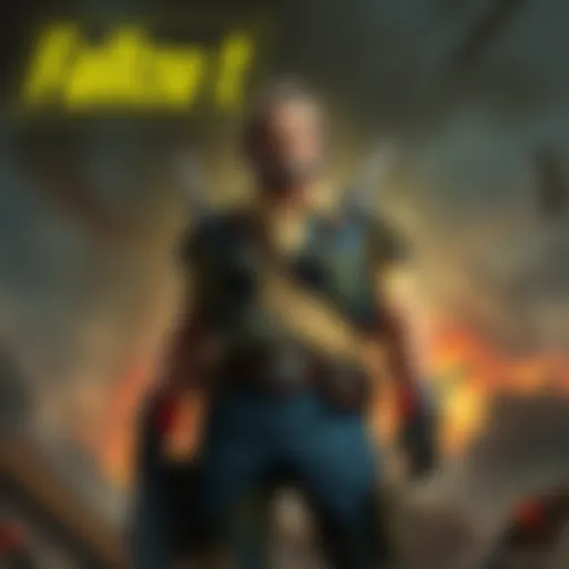 A striking visual of the Fallout movie poster highlighting its key characters