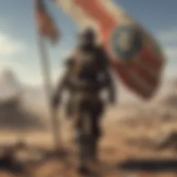 NCR flag waving proudly in a desolate landscape