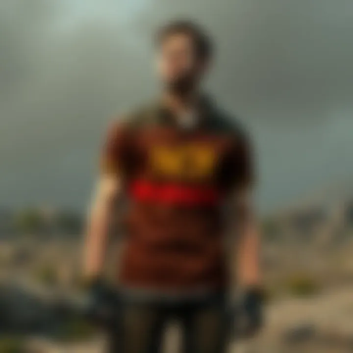 Character in the Wasteland Wearing NCR Shirt Character wearing NCR shirt in the wasteland