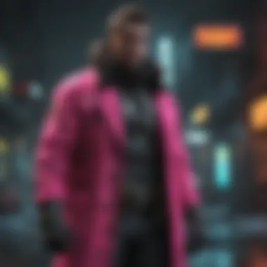 Urban Glow: Neon in the Night Neon Winter Coat with City Lights