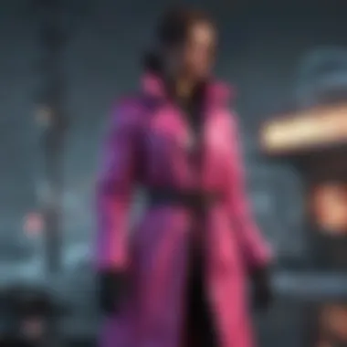 Chilling Elegance: Neon Reflections Neon Coat Against Icy River