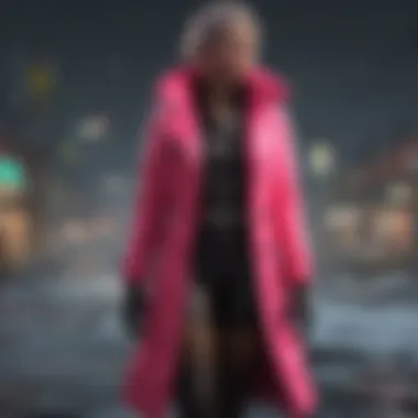 Runway Radiance: Neon Chic Neon Coat in Winter Fashion Show
